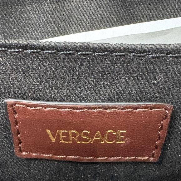 Versace Quilted Burgundy/brown Crossbody Bag with Gold Chain - Picture 6 of 7